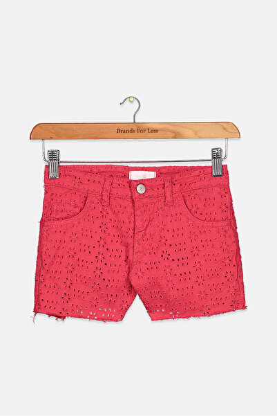 Byblos Kid Girls 5,Pocket Textured Shorts, Red