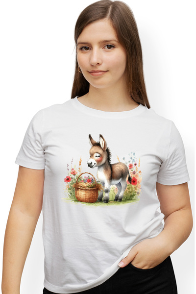 StoryGift Romania Tricou Femei cu un magarus care are un cos in fata, plante,...