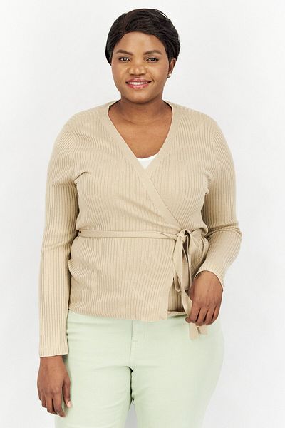 Ralph Lauren Women Open Front Belted Knit Cardigan, Tan
