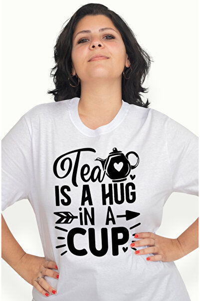 StoryGift Romania Tricou Femei cu textul in engleza "Tea is a hug in a cup" -...