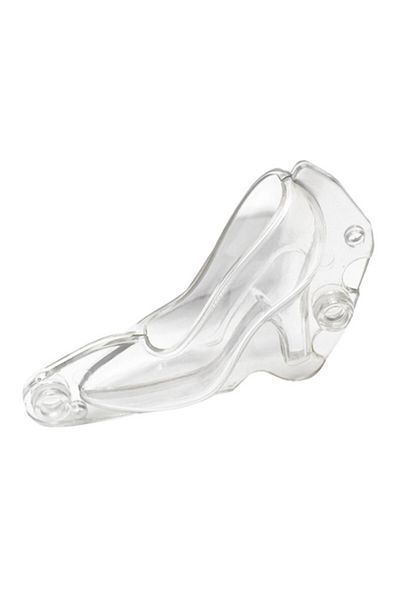 PUFO chocolate mold and cake decoration in the shape of a heeled shoe, transparent