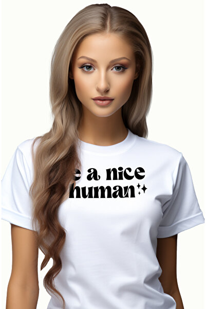 StoryGift Romania Tricou Femei cu mesaj care te indeamna sa fii un om bun/ama...