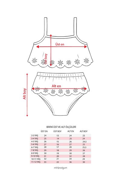 Minipodyum Set de bikini cu flori Brode pentru fete