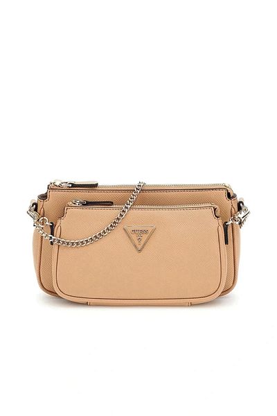 Guess Noelle Dbl Pouch Crossbody Women Beige Mini Bag Hwzg7879710-Beı