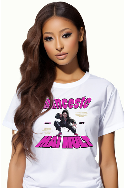 StoryGift Romania Tricou Femei Fata Stil Stradal Hip Hop Text Motivational Mu...
