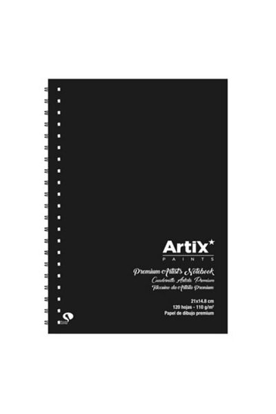 Artix Sketchbook Drawing Pad A5 120 Sheets 110g Black Cover