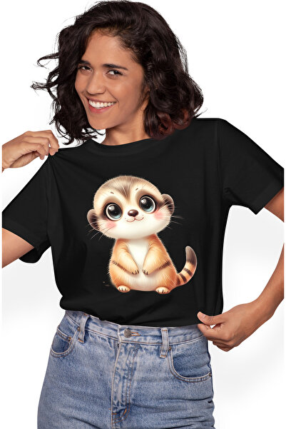 StoryGift Romania Tricou Femei cu o vidra timida, ilustratie, zambeste, natur...