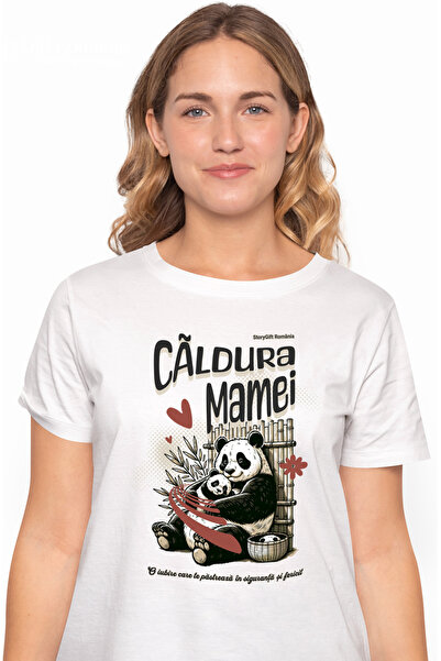 StoryGift Romania Tricou Femei Caldura mamei familie urs iubire cu imprimeu p...