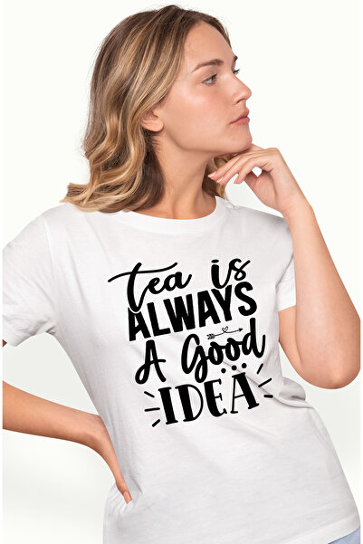 StoryGift Romania Tricou Femei cu mesajul in engleza "Tea is always a good id...