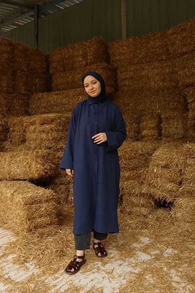 ilmek 25996 Women's Modal Fabric Draped Fit Poncho Shirt