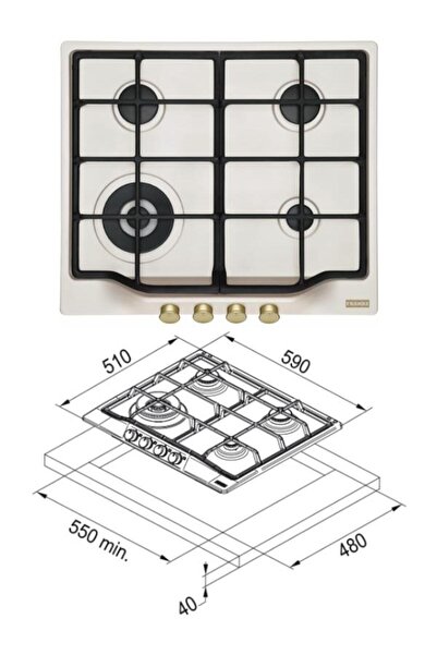 Franke Classic Line Krem Rustik Ankastre Set (fch 604 3g Tc Pw C Ocak/fco 86 H Fırın/fco 70 Pw G Dav
