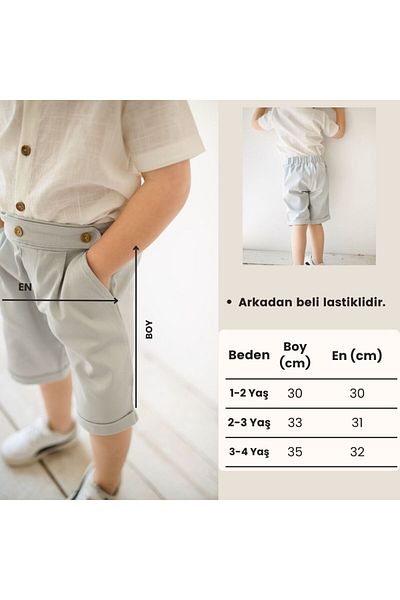 Kuarks Summer Baby Boy and Children's Bottom Top Set 100% Cotton Linen Shirt and Canvas Shorts 1-4 Years Old