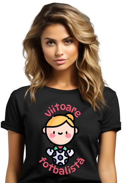 StoryGift Romania Tricou Femei Fata si minge footb4ALL viitoare fotbalista cu...