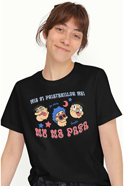 StoryGift Romania Tricou Femei Grup de varstnice haios nu ne pasa prieteni cu imprimeu pe Fata, 10 BLK_L