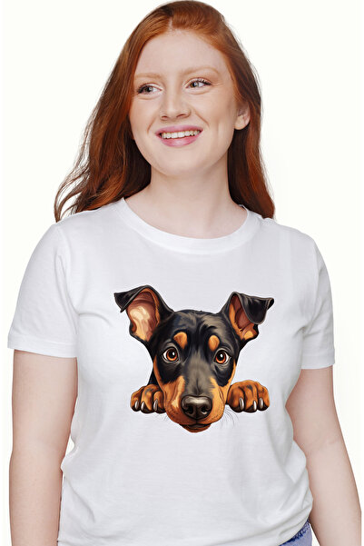 StoryGift Romania Tricou Femei cu un catel cam timid, ilustratie, sfios, pent...