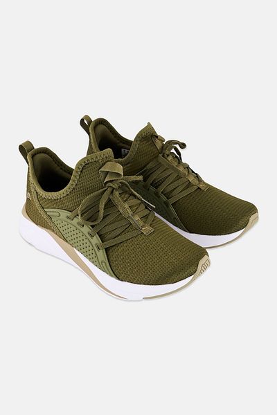 Puma حذاء جري سوفت رايد صوفيا برباط للنساء، زيتوني