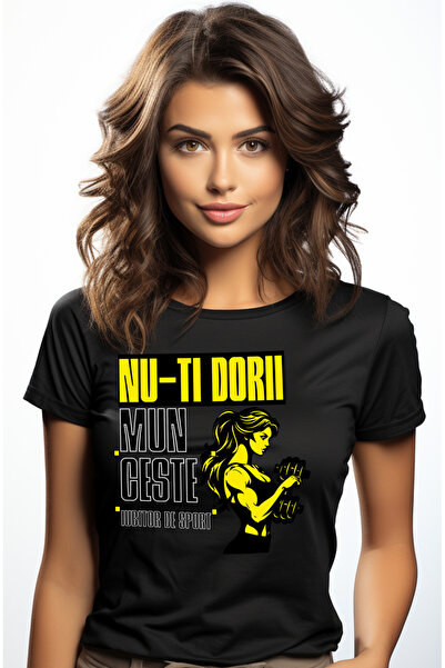 StoryGift Romania Women's T-shirt sporty girl motivational message Don't wish...