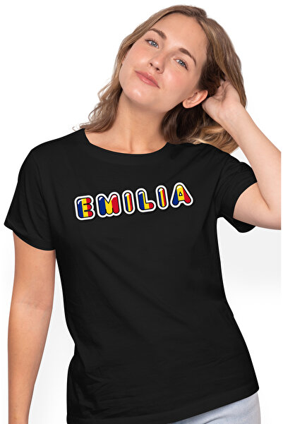StoryGift Romania Tricou Femei Cu Numele Emilia, Romania, Suporter, Steagul R...