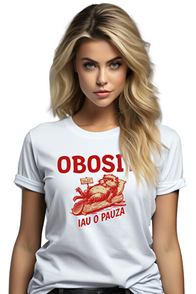 StoryGift Romania Tricou Femei Castor Haios Text Obosit Iau O Pauza Nu Ma Der...