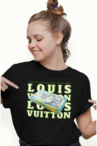 StoryGift Romania Tricou Femei Louis Vuitton - 100 Lei Romanesti, cu imprimeu...