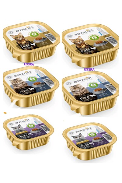 Royalist Tüm cins yetişkin kediler için somonlu+tavuklu+kuzulu ezme 6 adet 10...