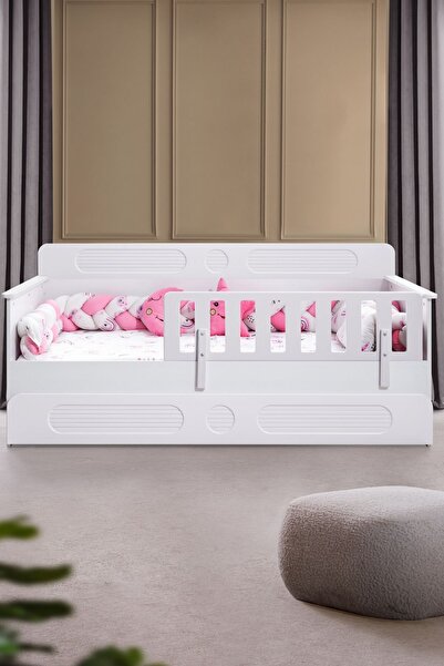 Setay Yavrulu Karyola, Flora Yavrulu Montessori Karyola - Beyaz + 1 Adet Comfort Yatak