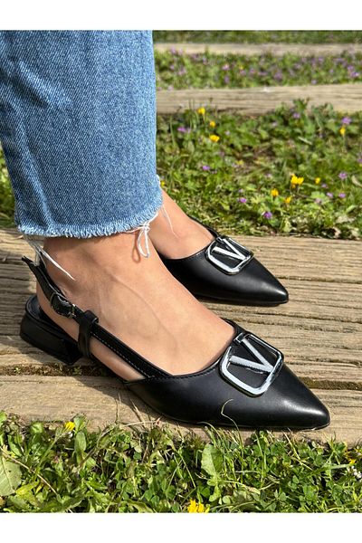 DERİ KABUSU V-shank women's flat shoe 284