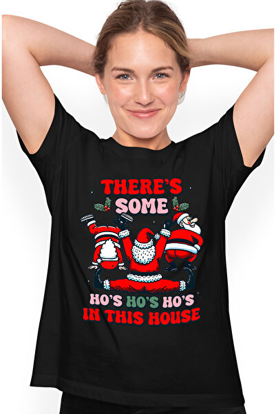 StoryGift Romania Tricou Femei cu Mos Craciun dansand cu mesajul "There's som...