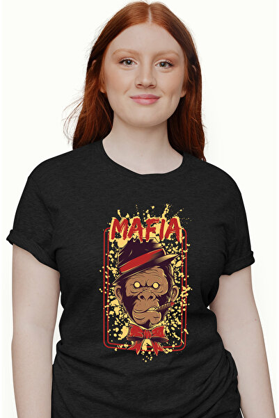 StoryGift Romania Tricou Femei Cu Portet Gorila Cu Palarie Si Papion Rosu, Cu...