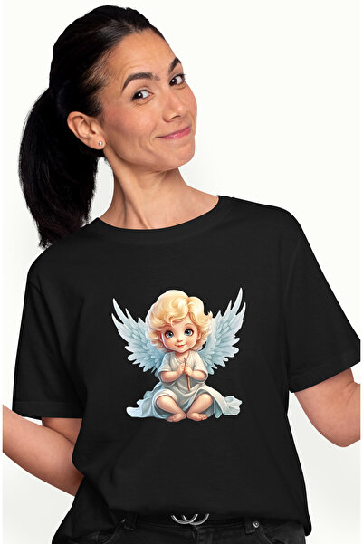 StoryGift Romania Tricou Femei cu un copilas cu aripi de ingeras, ilustratie,...