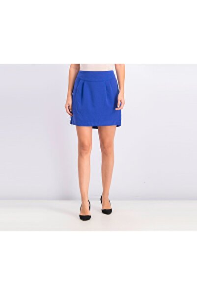Ici Et Maintenant Women Solid Mini Skirt, Blue