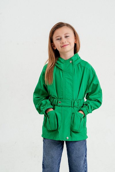 HAUSEkids 4-16 Years Flower Emily Water Repellent Girl's Raincoat-Benetton Green