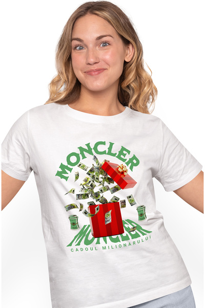 StoryGift Romania Moncler Women's T-Shirt - Millionaire's Gift, with print on...