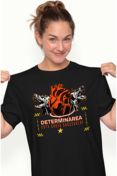 StoryGift Romania Tricou Femei Mesaj motiational DETERMINAREA ESTE CHEIA SUCC...