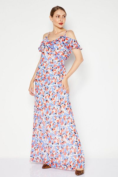 Ralph Lauren Women Allover Print Maxi Dress, Blue