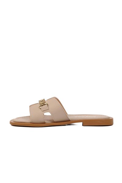 AYAKMOD 246041 Z Beige Papuci de vară pentru femei Papuci de casă