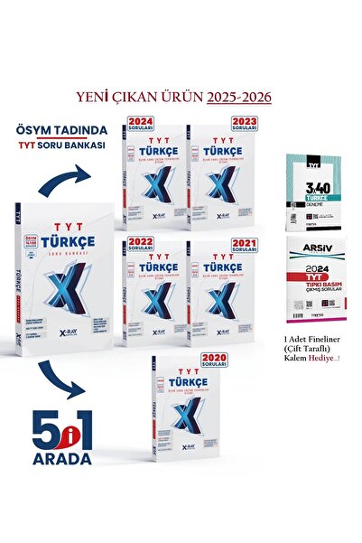 X-RAY Yayınları TYT Türkçe Soru Bankası Video Çözümlü ÖSYM Sorularına Benzer+...
