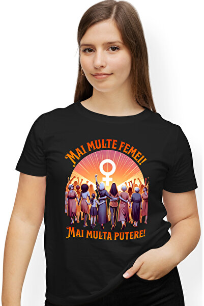 StoryGift Romania Tricou Femei Mai Multe Femei Mai Multa Putere Motivational ...
