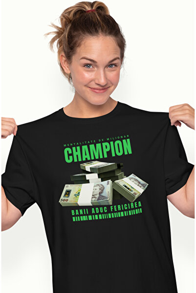 StoryGift Romania Tricou Femei Champion - Banii Aduc Fericirea, cu imprimeu p...
