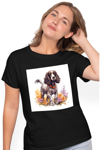 StoryGift Romania Tricou Femei cu un catel blanos care se uita in departare, ...