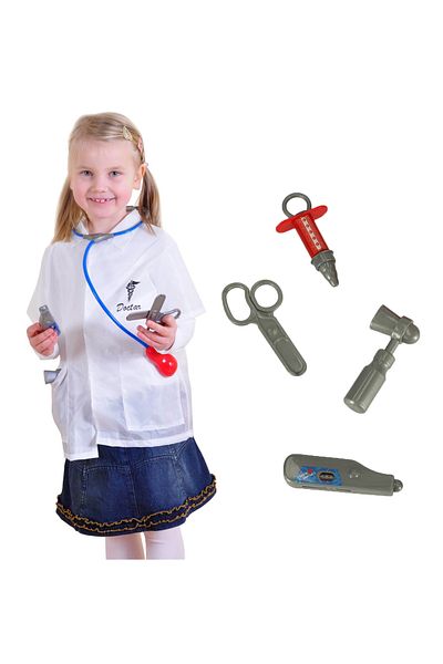 zola Costum de doctor pentru copii, halat si accesorii, varsta 3-8 ani