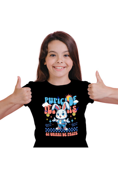StoryGift Romania Tricou Copii cu Iepure Alb Cu Urechi Lungi Imbracaminte Mod...