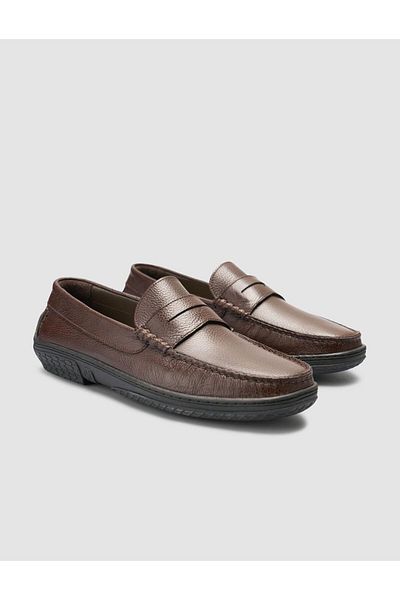 Cabani 100% Genuine Leather Brown Men's Casual Shoes