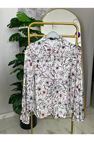 Anka Çiçek desenli şifon gömlek