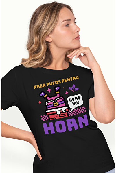 StoryGift Romania Tricou Femei prea pufos pentru horn Mos Craciun blocat haio...