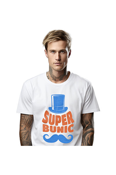 StoryGift Romania Tricou Barbati cu Mustata Si Palarie Inalta, familie, Super...