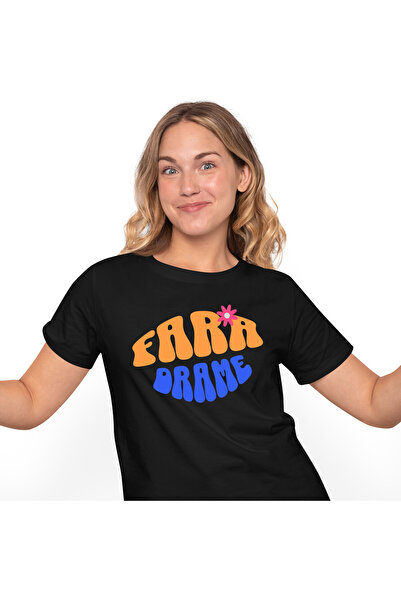 StoryGift Romania Tricou Femei cu Mesaj Simplu In Limba Romana Fara Drame, Li...