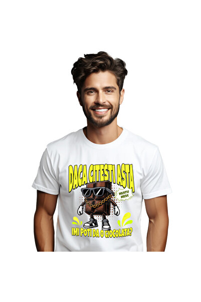 StoryGift Romania Tricou Barbati cu Tableta De Ciocolata Cu Ochelari De Soare...