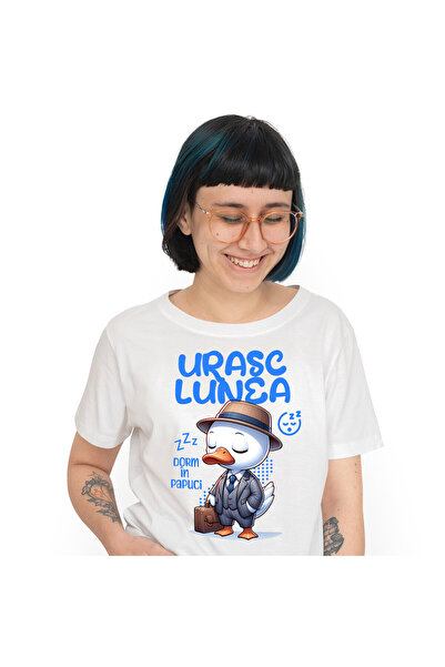 StoryGift Romania Tricou Femei cu Rata Alba Eleganta Cu Costum Si Servieta Of...