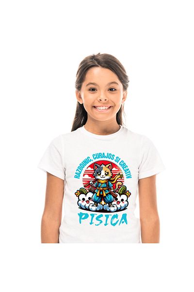StoryGift Romania Tricou Copii cu Pisica Cu Tinuta Si Sabii De Ninja Motan Iubitorii De Animale cu,White_4ANI
